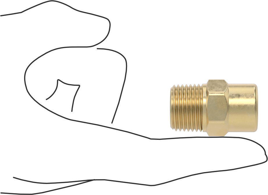 Katı Akışlı Püskürtme Memesi, Pirinç, 1/2 NPT Erkek, 5 gpm @ 10 PSI