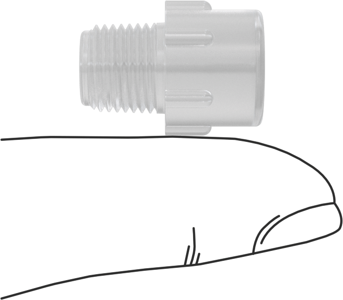 Katı Akışlı Püskürtme Memesi, PVDF Plastik, 1/8 NPT Erkek, 0.1 gpm @ 10 PSI