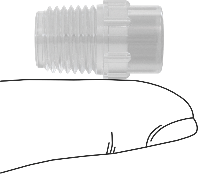Katı Akışlı Püskürtme Memesi, PVDF Plastik, 1/4 NPT Erkek, 0.3 gpm @ 10 PSI
