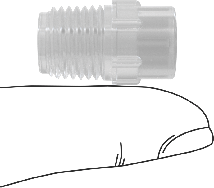 Katı Akışlı Püskürtme Memesi, PVDF Plastik, 1/4 NPT Erkek, 2.5 gpm @ 10 PSI