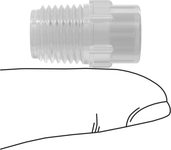 Katı Akışlı Püskürtme Memesi, PVDF Plastik, 1/4 NPT Erkek, 3.5 gpm @ 10 PSI