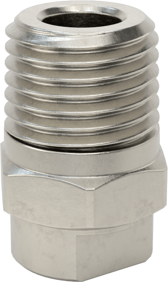 Katı Akışlı Püskürtme Memesi, 303 Paslanmaz Çelik, 1/4 NPT Erkek, 10 PSI'da 1,5 gpm