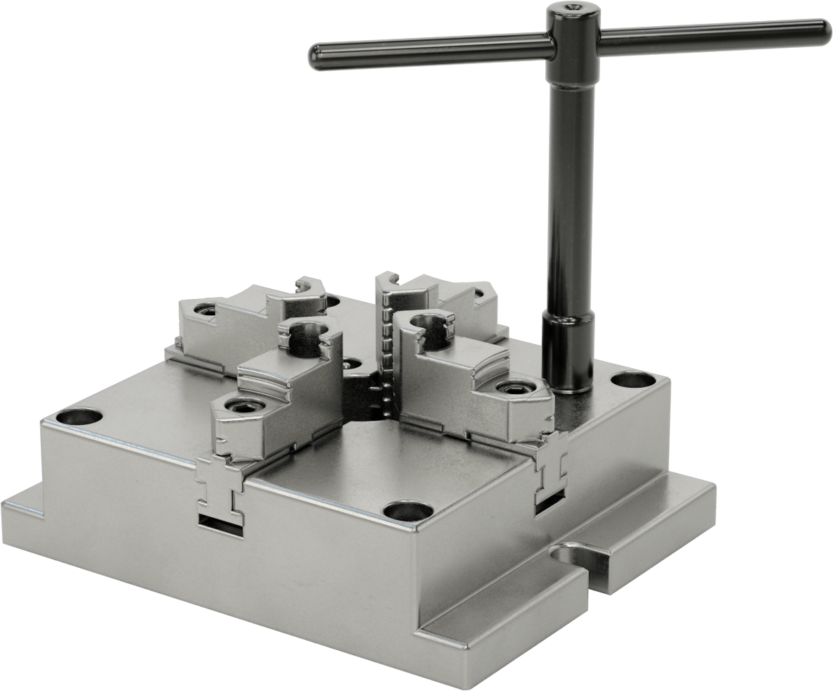 Sabit Sıkıştırma Çenesi Fikstürü, 4 Ters Çevrilebilir Çeneli, 5 mm ila 162 mm İş Parçası Dış Çapı için