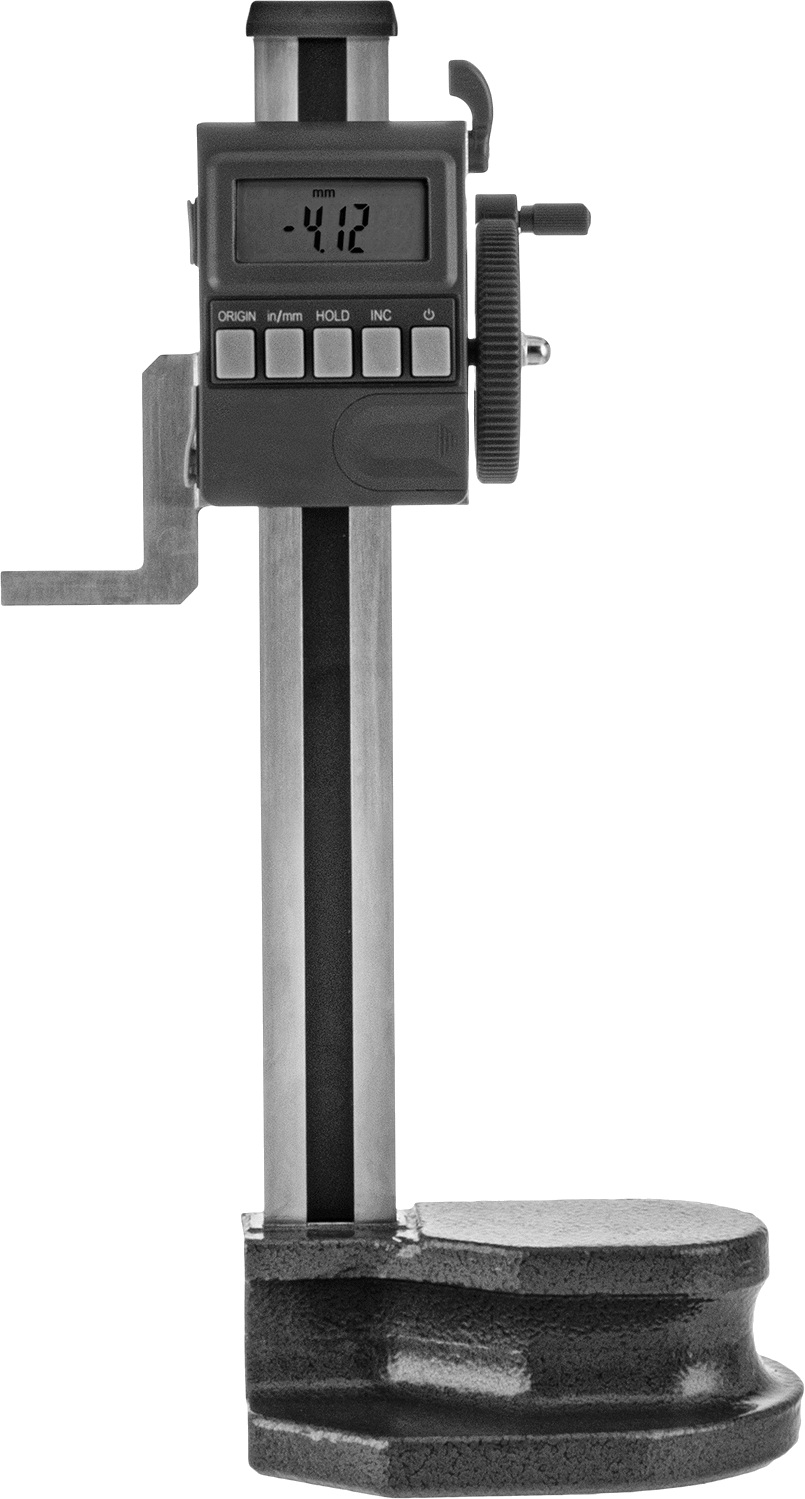 Elektronik Yükseklik Ölçer, El Tekerleği ile, 0“ ila 12”/ 0 mm ila 300 mm Ölçüm Aralığı