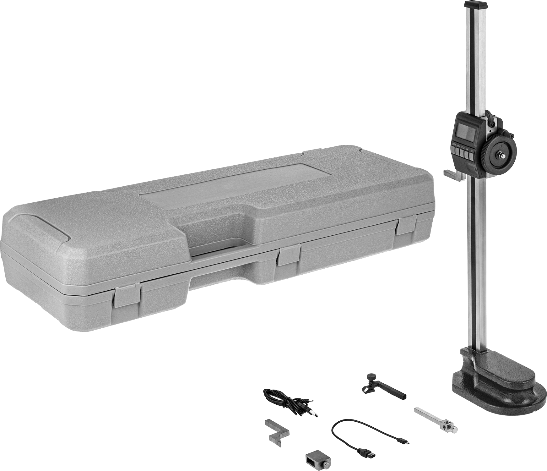 Elektronik Yükseklik Ölçer, El Tekerleği ile, 0“ ila 18”/ 0 mm ila 450 mm Ölçüm Aralığı
