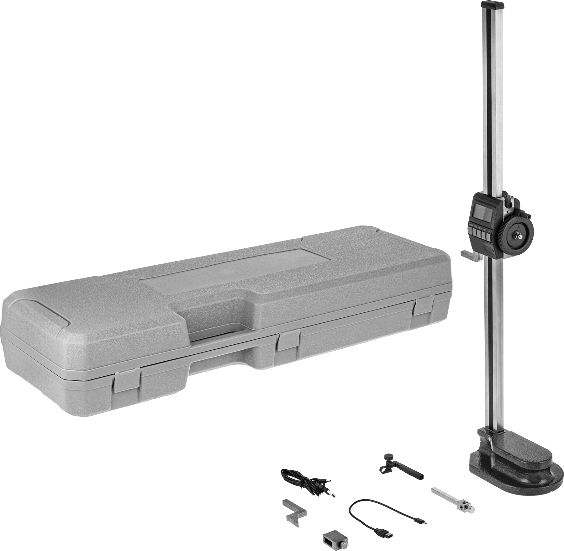 Elektronik Yükseklik Ölçer, El Tekerleği ile, 0“ ila 24”/ 0 mm ila 600 mm Ölçüm Aralığı