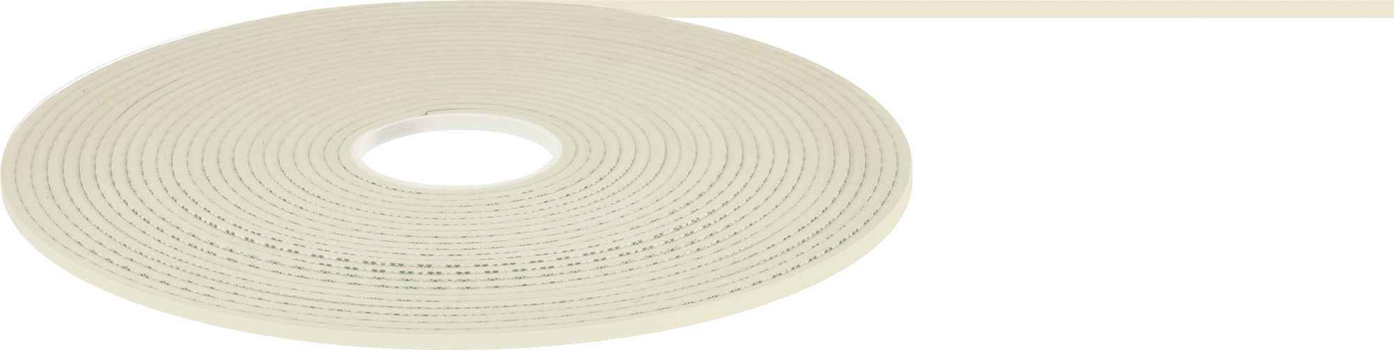 Poliüretan Köpük Montaj Bandı, Açık Hücre, 1/4" Kalınlık, 1/4" Genişlik, 54 Fit Uzunluk, Krem