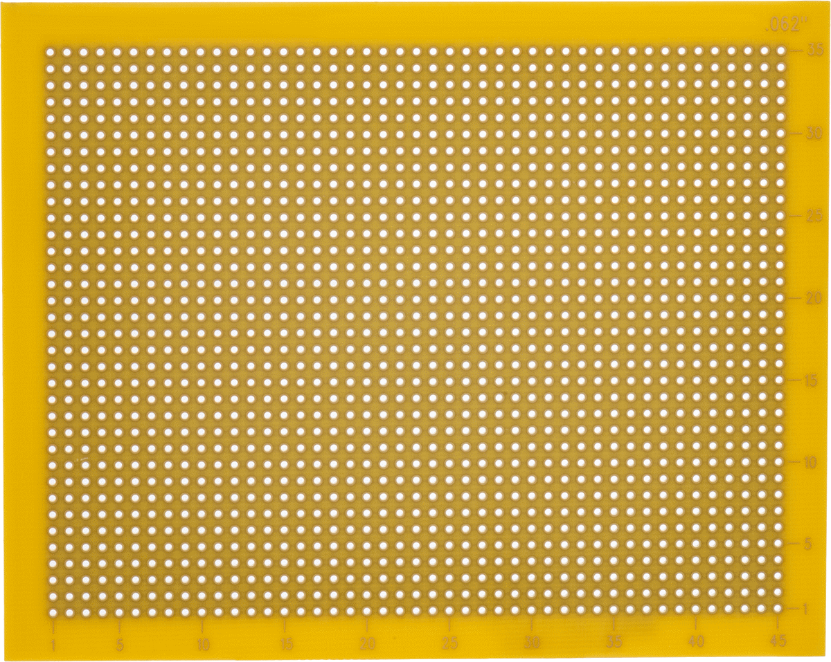 Kurşunsuz Kullanıma Hazır Devre Kartı, Numaralı delikler ile, 5“ Uzunluk x 4” Genişlik