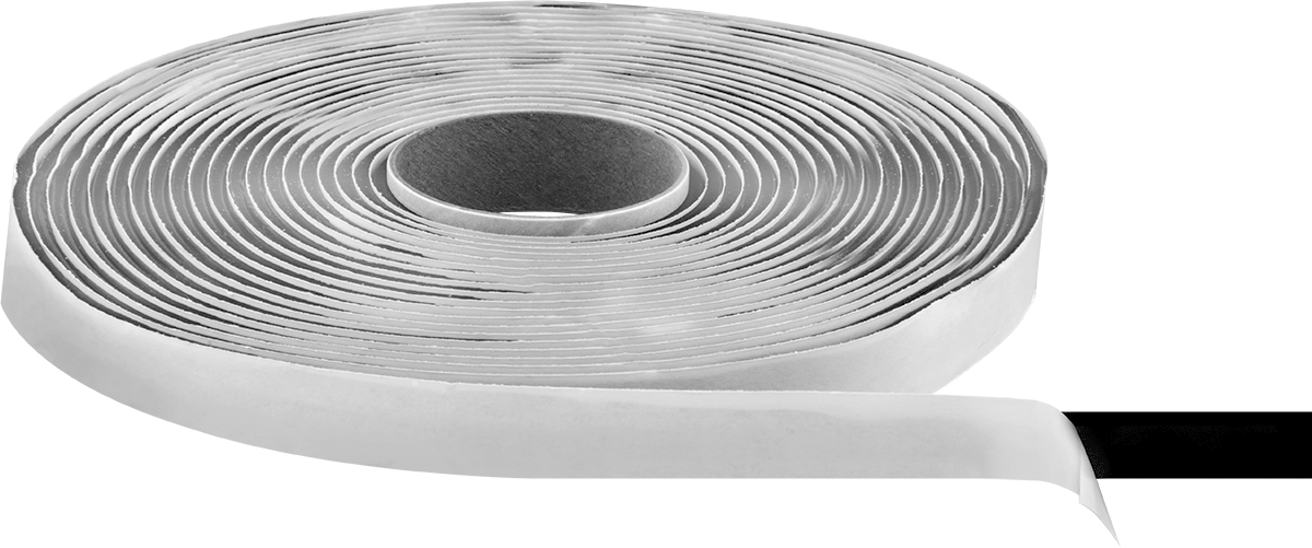 Kauçuk Sızdırmazlık Bandı, Butil Kauçuk, 1/2" Genişlik, 25 Fit Uzunluk