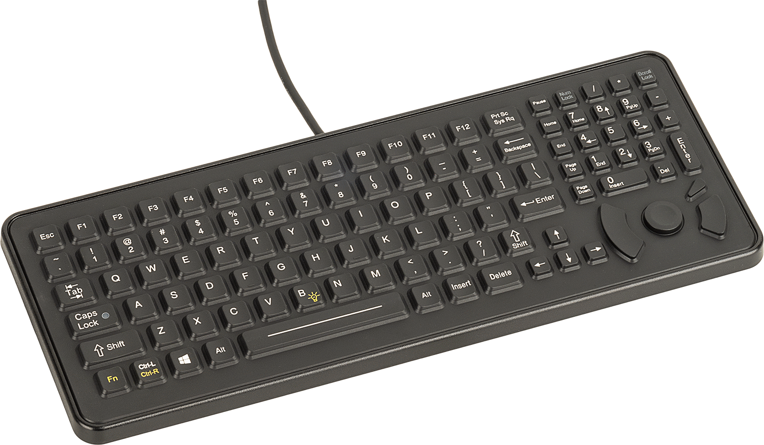 Dayanıklı Klavye, Sayısal Tuş Takımı ve İşaret Çubuğu ile, USB Bağlantısı, 14-7/8" Genişlik