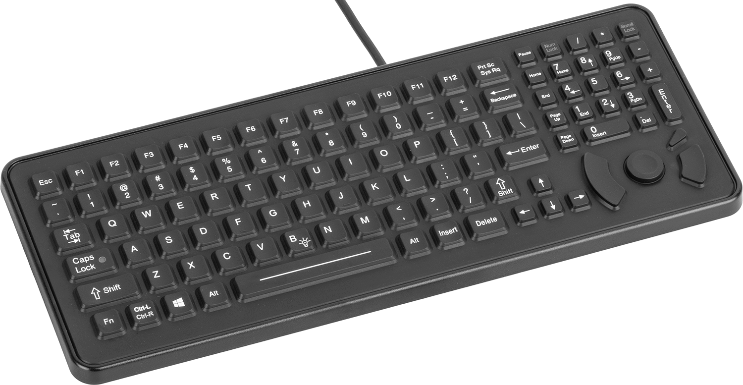 Dayanıklı Klavye, Sayısal Tuş Takımı ve İşaret Çubuğu ile, DIN Connection, 14-7/8" Genişlik