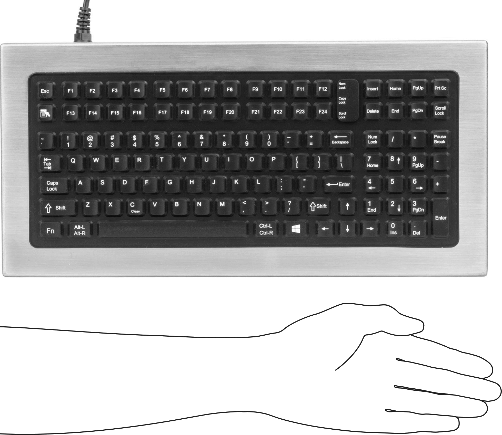 Dayanıklı Klavye, Sayısal Tuş Takımlı, 16-1/4" Genişlik