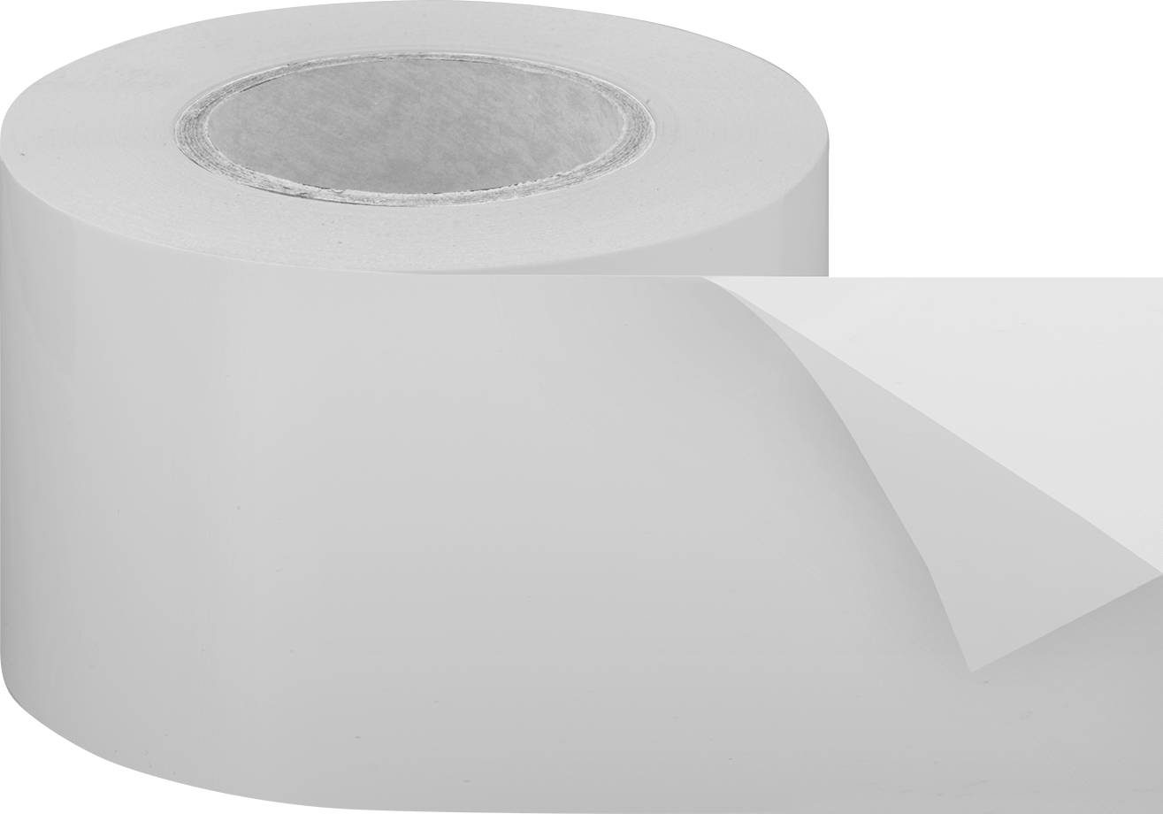 Teflon® FEP ile Üretilmiş Düşük Sürtünmeli Bant, Beyaz FEP Plastikten Üretilmiştir, 4" Genişlik, 108 Fit Uzunluk