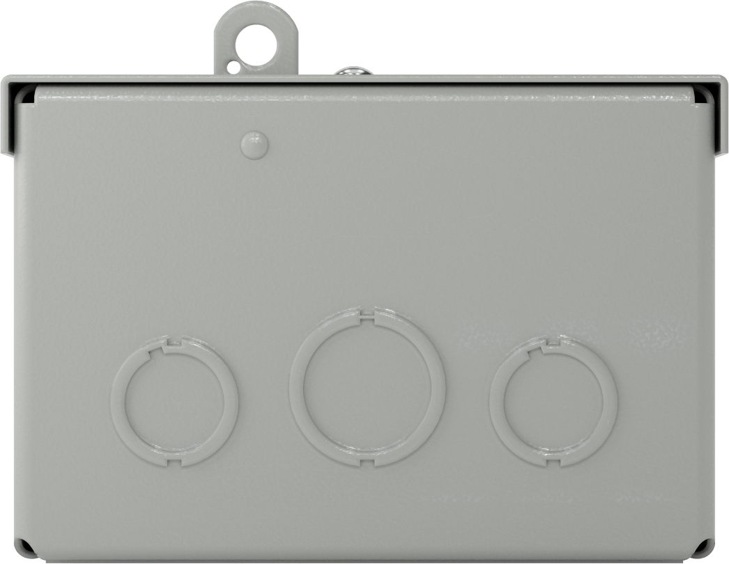 Dikey Montajlı Hava Koşullarına Dayanıklı Çelik Muhafaza, Çıkarılabilir Kapaklı, 6-1/2“ Genişlik x 6-1/2” Yükseklik x 4-1/4" Derinlik