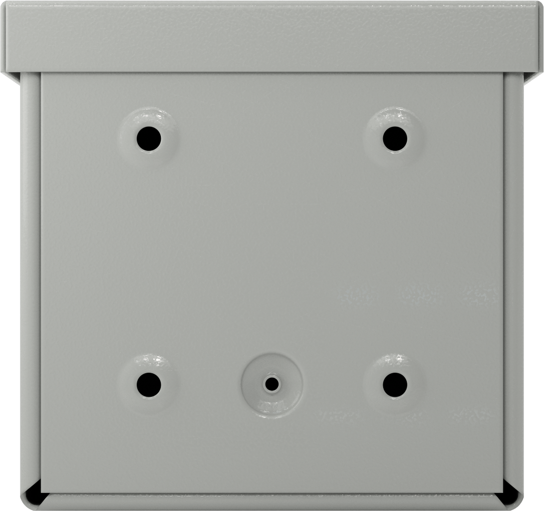 Dikey Montajlı Hava Koşullarına Dayanıklı Çelik Muhafaza, Çıkarılabilir Kapaklı, 6-1/2“ Genişlik x 6-1/2” Yükseklik x 4-1/4" Derinlik