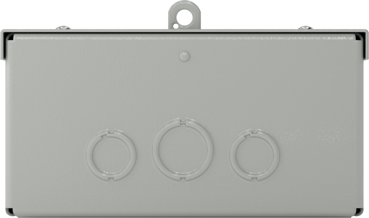 Dikey Montajlı Hava Koşullarına Dayanıklı Çelik Muhafaza, Çıkarılabilir Kapaklı, 8-1/2“ Genişlik x 10” Yükseklik x 4-1/4" Derinlik