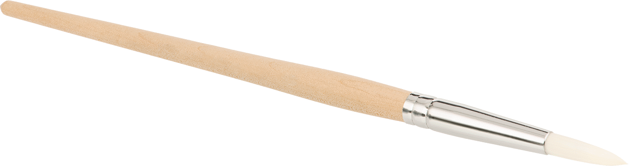 Ahşap Saplı Yuvarlak Rötuş Fırçası, Su Bazlı Boya ve Kaplamalar için, 7/8" Uzun Kıllar