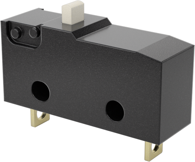 Subminyatür Anında Çalışan Anahtar, Pistonlu Aktüatör ve Tırnak Terminalleri ile, SPST-NC