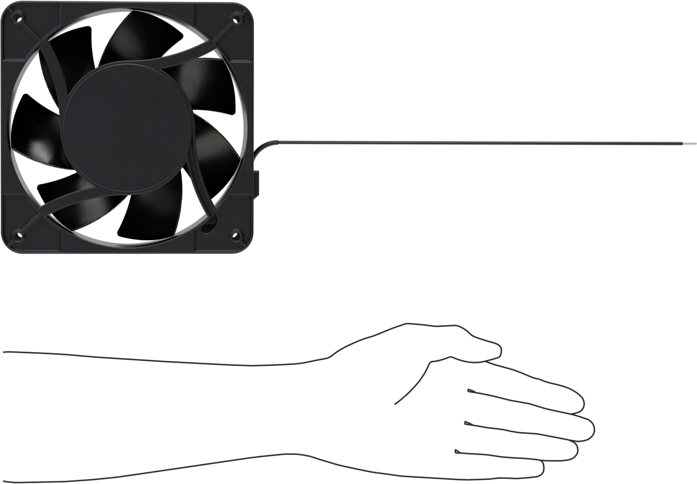 Yüksek Basınçlı Yıkama Ekipmanı - Soğutma Fanı, 230V AC, 180 mm Yükseklik x 180 mm Genişlik x 65 mm Derinlik Toplam
