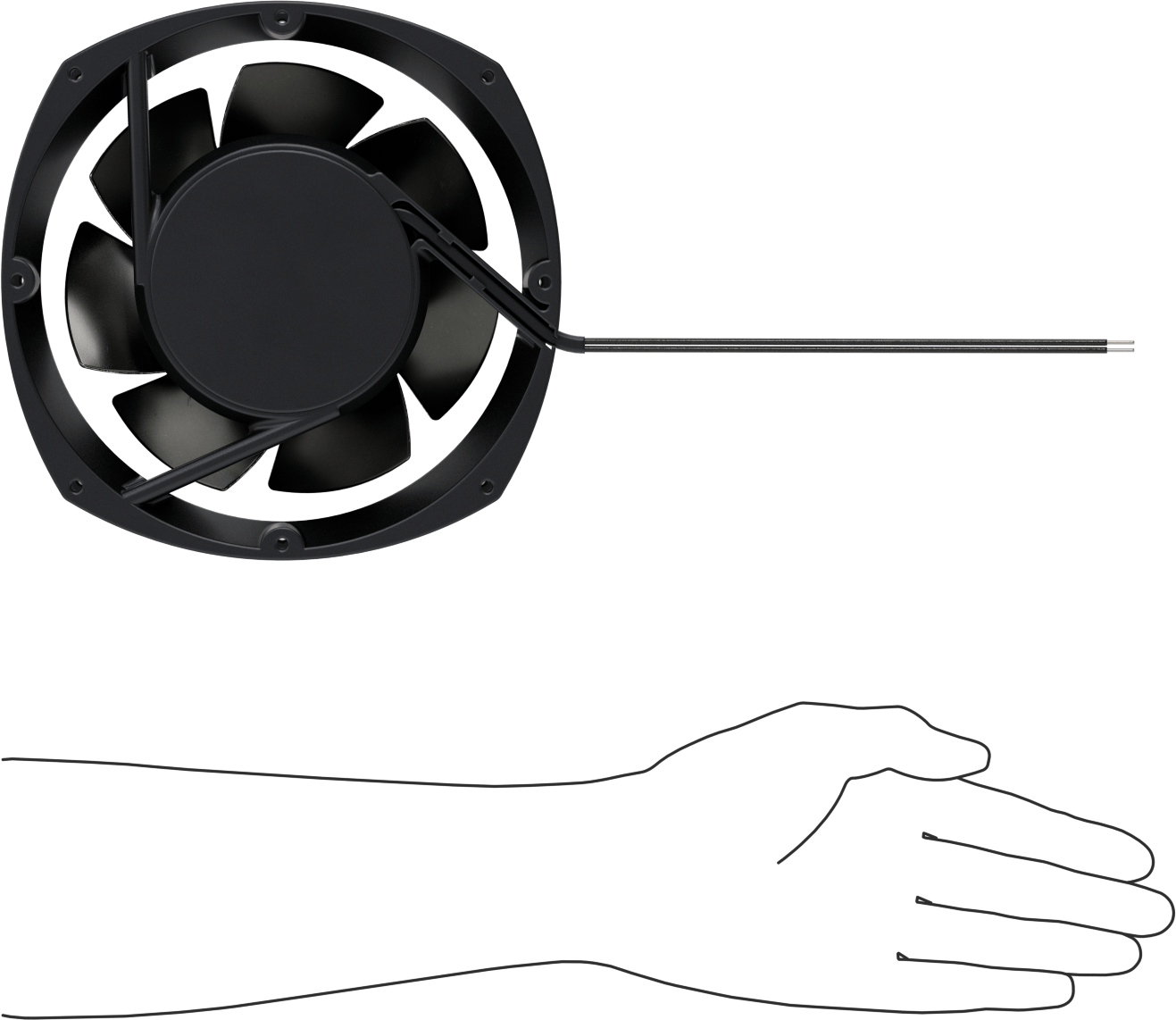 Yüksek Basınçlı Yıkama Ekipmanı - Soğutma Fanı, 115V AC, 200 mm Yükseklik x 200 mm Genişlik x 70 mm Derinlik Toplam