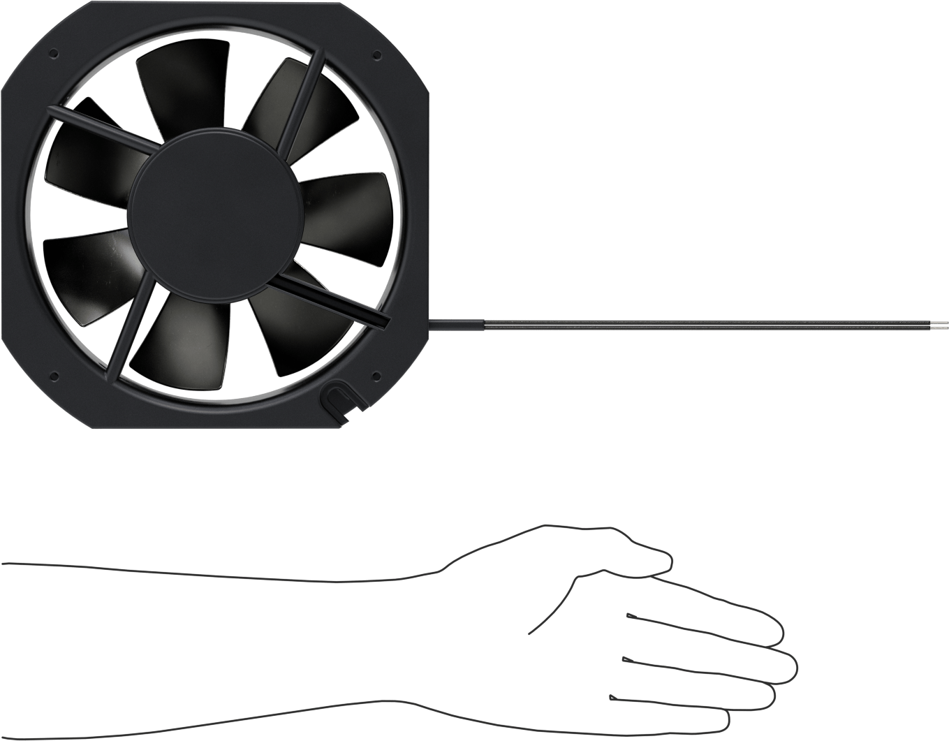 Yüksek Basınçlı Yıkama Ekipmanı - Soğutma Fanı, 230V AC, 225 mm Yükseklik x 225 mm Genişlik x 80 mm Derinlik Toplam