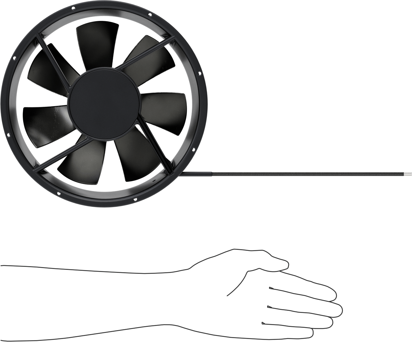 Yüksek Basınçlı Yıkama Ekipmanı - Soğutma Fanı, 115V AC, 254 mm Çap x 89 mm Toplam Derinlik
