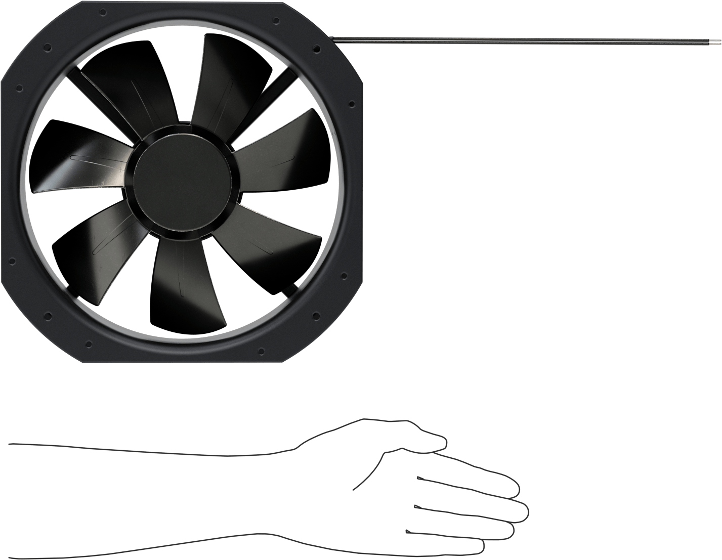 Yüksek Basınçlı Yıkama Ekipmanı - Soğutma Fanı, 115V AC, 280 mm Yükseklik x 280 mm Genişlik x 89 mm Derinlik Toplam