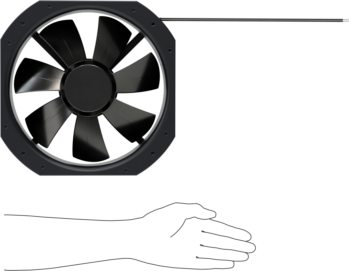 Yüksek Basınçlı Yıkama Ekipmanı - Soğutma Fanı, 230V AC, 280 mm Yükseklik x 280 mm Genişlik x 89 mm Derinlik Toplam