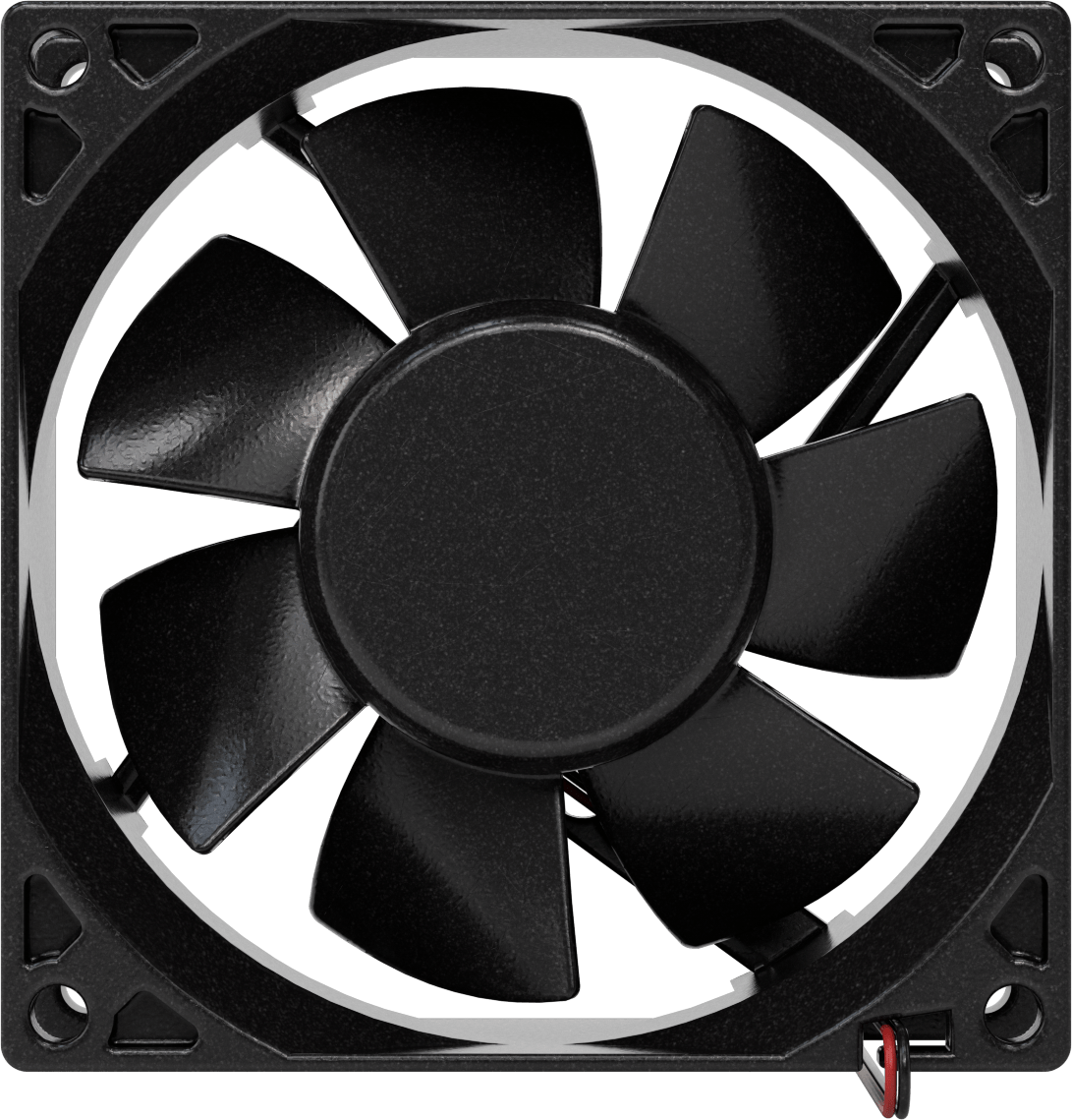 Yıkama DC Ekipmanı-Soğutma Fanı, Yüksek Basınç, 12V DC, 80 mm Yükseklik x 80 mm Genişlik x 25 mm Derinlik