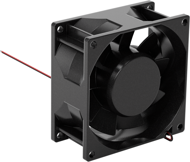 Yıkama DC Ekipmanı-Soğutma Fanı, Yüksek Basınç, 12V DC, 80 mm Yükseklik x 80 mm Genişlik x 38 mm Derinlik