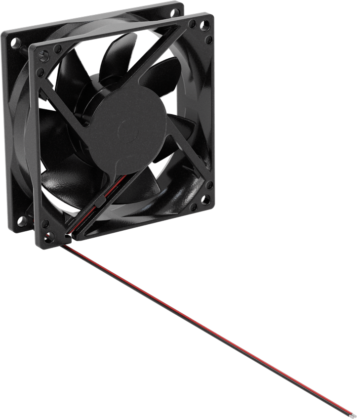 Yıkama DC Ekipmanı-Soğutma Fanı, Yüksek Basınç, 24V DC, 80 mm Yükseklik x 80 mm Genişlik x 25 mm Derinlik