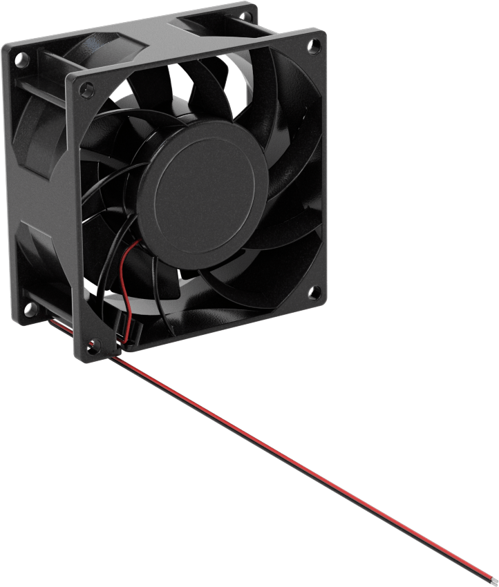 Yıkama DC Ekipmanı-Soğutma Fanı, Yüksek Basınç, 24V DC, 80 mm Yükseklik x 80 mm Genişlik x 38 mm Derinlik