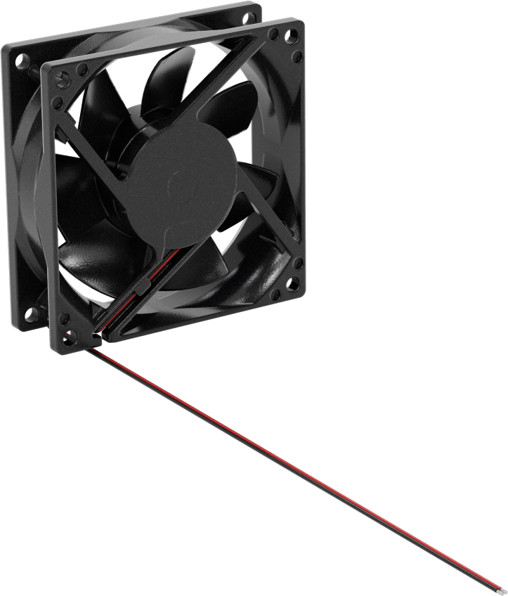 Yıkama DC Ekipmanı-Soğutma Fanı, Yüksek Basınç, 48V DC, 80 mm Yükseklik x 80 mm Genişlik x 25 mm Derinlik