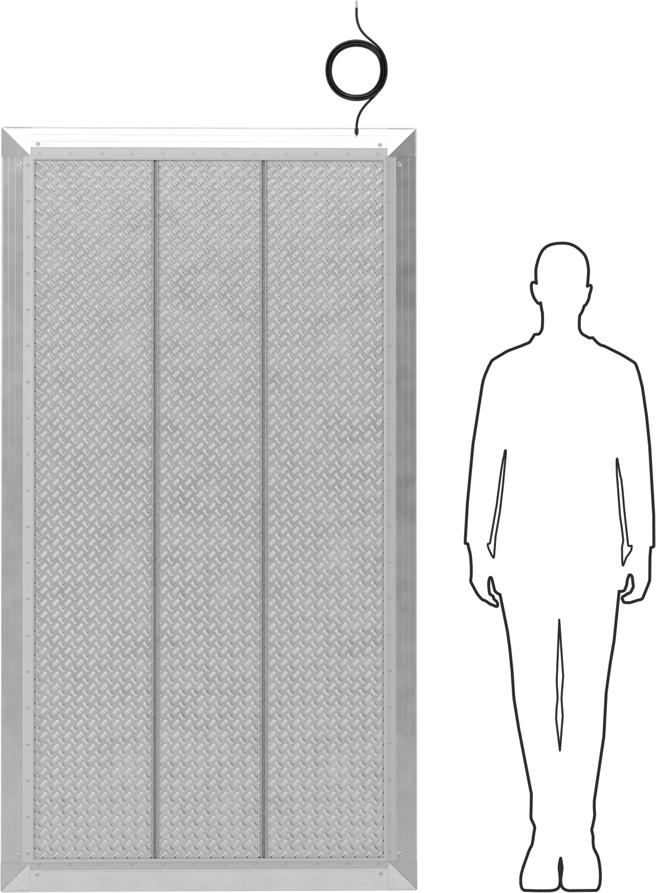 Güvenlik Anahtarı Paspası, Elmas Desenli, 36“ Genişlik x 72” Uzunluk x 7/8" Kalınlık