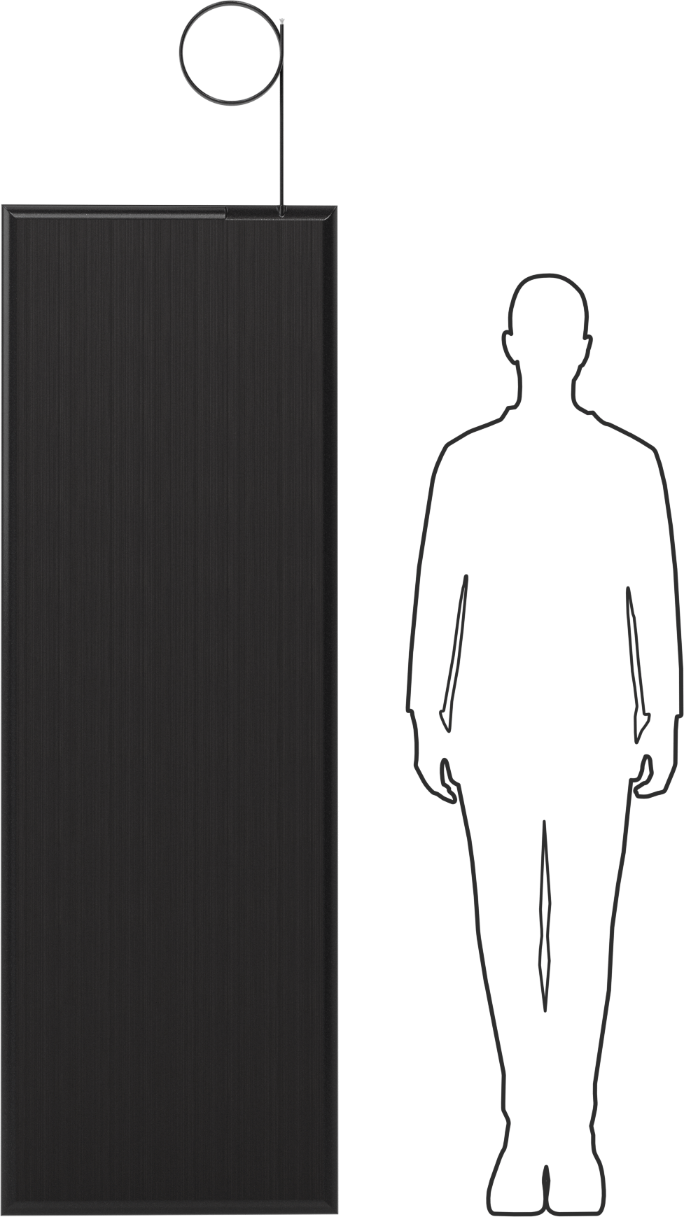 Güvenlik Anahtarı Paspası, 24“ Genişlik x 72” Uzunluk x 1/2" Kalınlık, Siyah