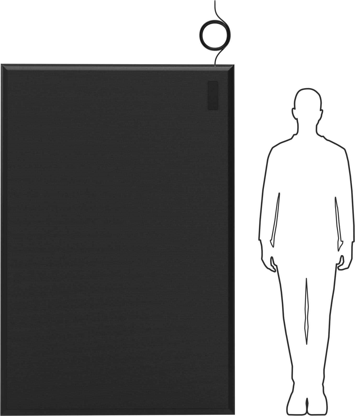 Güvenlik Anahtarı Paspası, 48“ Genişlik x 72” Uzunluk x 1/2" Kalınlık, Siyah