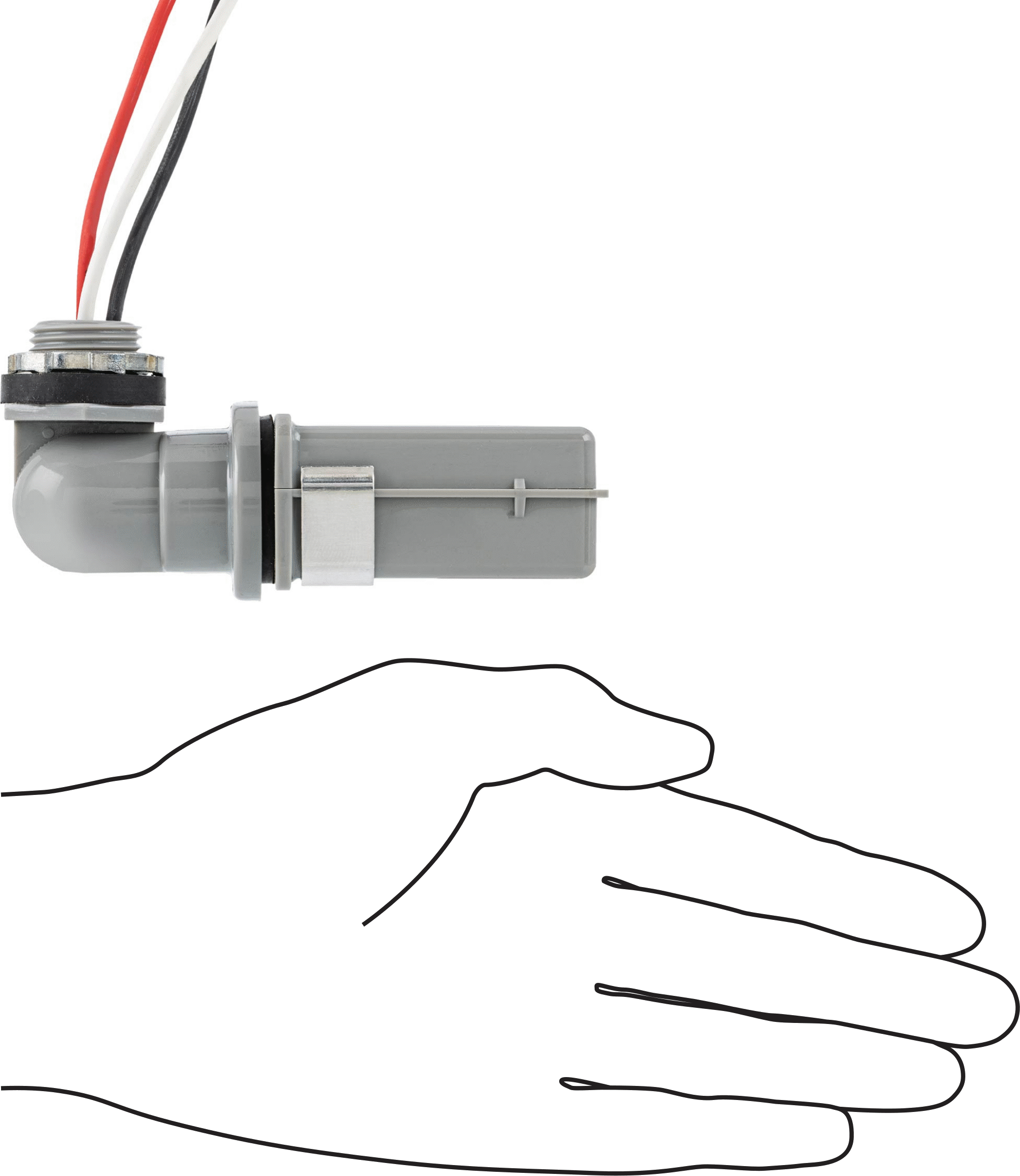 Kablo Kanalı Göbeği Montajlı Işık Algılayıcı Işık Kontrolü, Döner/Pivot Başlıklı, 208/240/277V AC Giriş, 2" Yükseklik