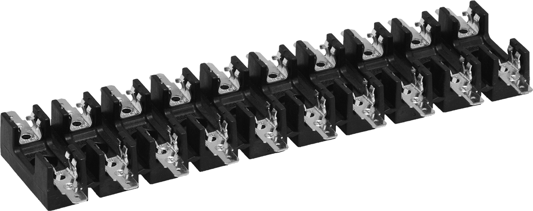 For 10 Fuses, Straight Quick-Disconnect Terminal Wire Connection