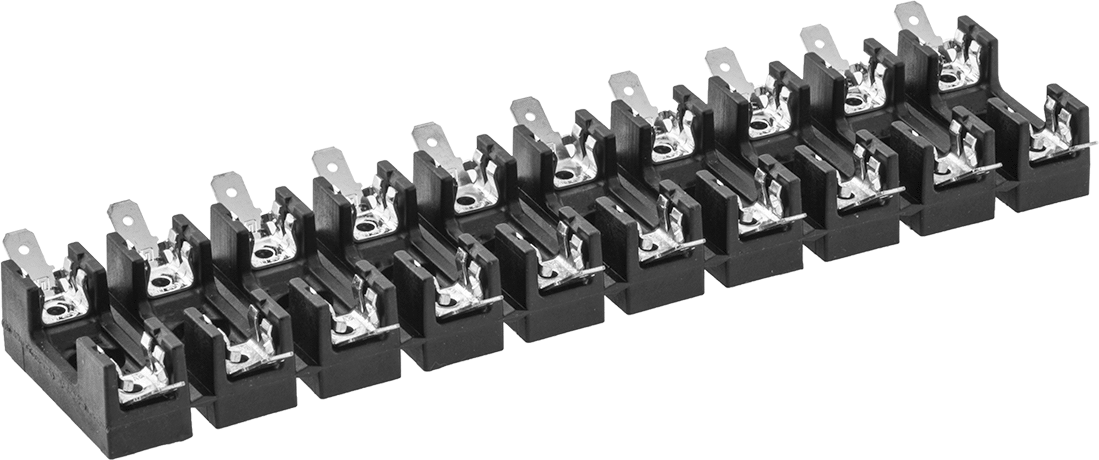For 10 Fuses, 40° Elbow Quick-Disconnect Terminal Wire Connection