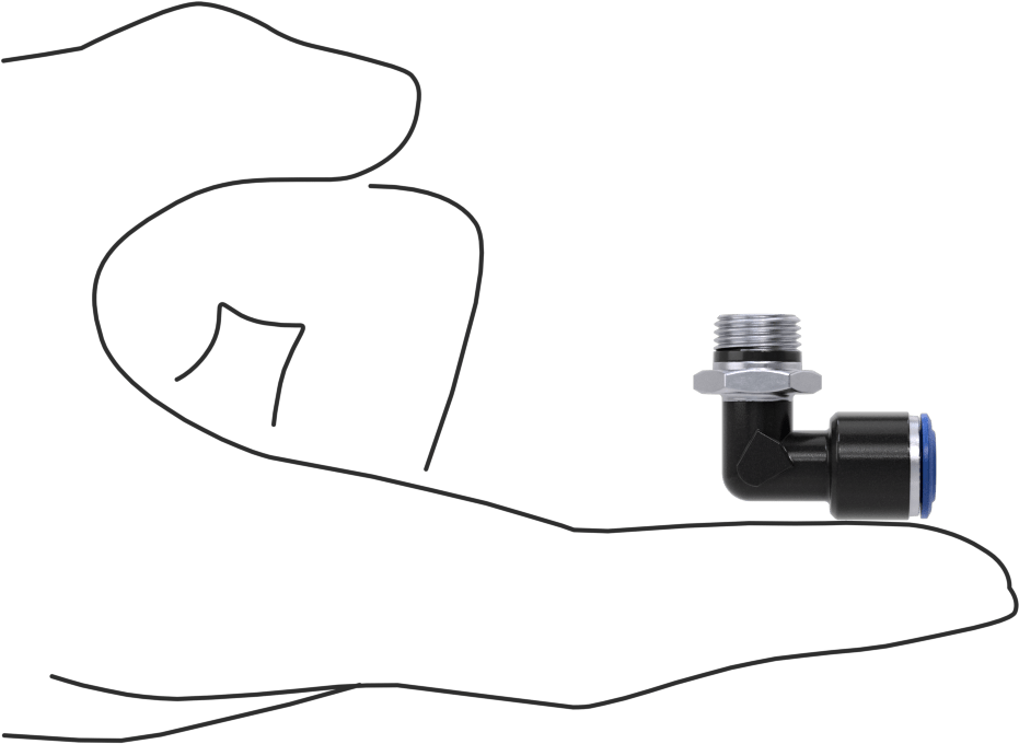 Evrensel Dişli Bas-Bağlan Tüp Bağlantı Parçası, Kısa 90 Derece Adaptör, 1/4" Boru Dış Çapı x 1/8 Boru Boyutu için