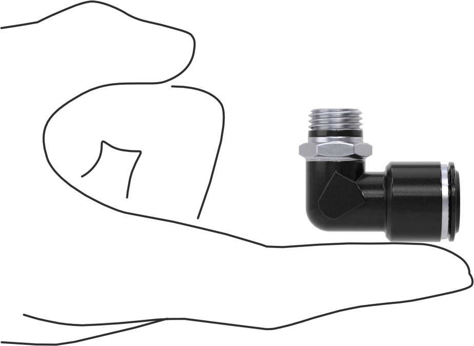 Evrensel Dişli Bas-Bağlan Tüp Bağlantı Parçası, Kısa 90 Derece Adaptör, 1/2" Boru Dış Çapı x 1/4 Boru Boyutu için