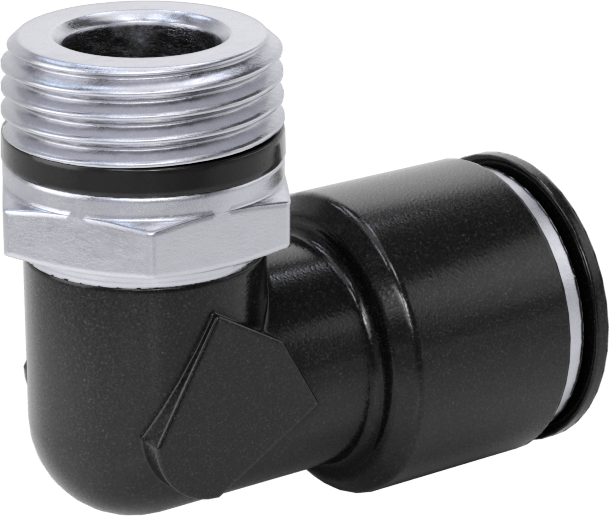 Evrensel Dişli Bas-Bağlan Tüp Bağlantı Parçası, Kısa 90 Derece Adaptör, 1/2" Dış Çaplı Boru x 3/8 Boru Boyutu için