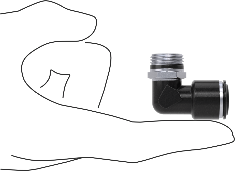 Evrensel Dişli Bas-Bağlan Tüp Bağlantı Parçası, Kısa 90 Derece Adaptör, 1/2" Dış Çaplı Boru x 3/8 Boru Boyutu için