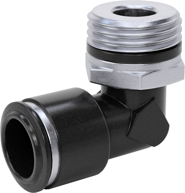 Evrensel Dişli Bas-Bağlan Tüp Bağlantı Parçası, Kısa 90 Derece Adaptör, 1/2" Boru Dış Çapı x 1/2 Boru Boyutu için
