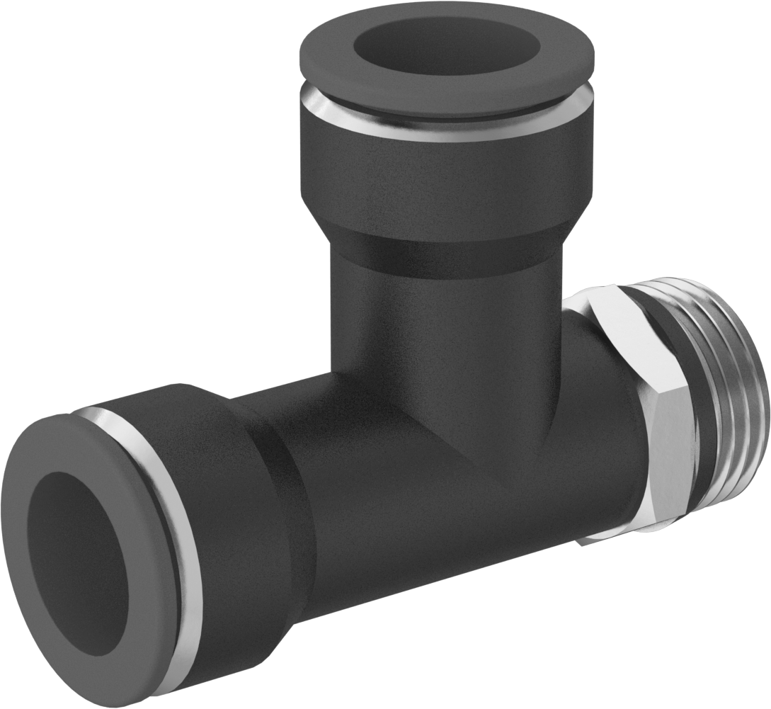 Evrensel Dişli Bas-Bağlan Tüp Bağlantı Parçası, Dik Açılı T Adaptörü, 1/2" Boru Dış Çapı x 3/8 Boru Boyutu