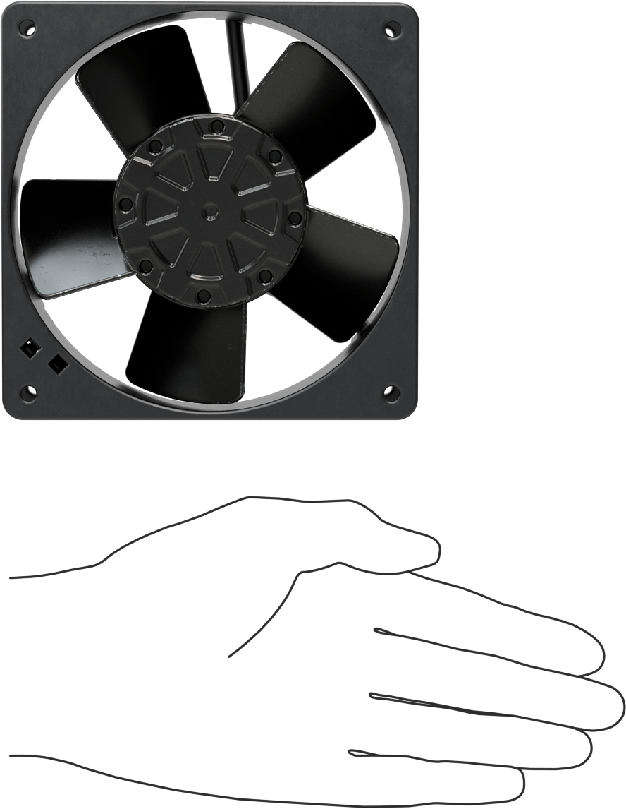 Yüksek Sıcaklık Ekipman Soğutma Fanı, Hızlı Bağlantı Kesme Terminalleri, 230V AC, 120 mm Kare