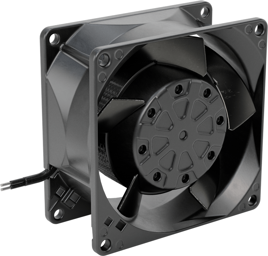 Yüksek Sıcaklık Ekipman Soğutma Fanı, Hızlı Bağlantı Kesme Terminalleri, 115V AC, 80 mm Kare