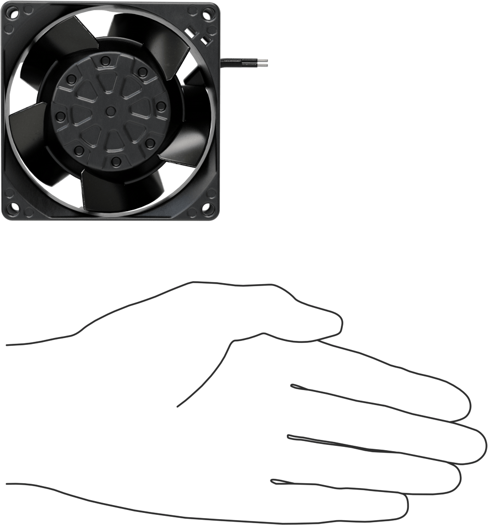 Yüksek Sıcaklık Ekipman Soğutma Fanı, Hızlı Bağlantı Kesme Terminalleri, 115V AC, 80 mm Kare