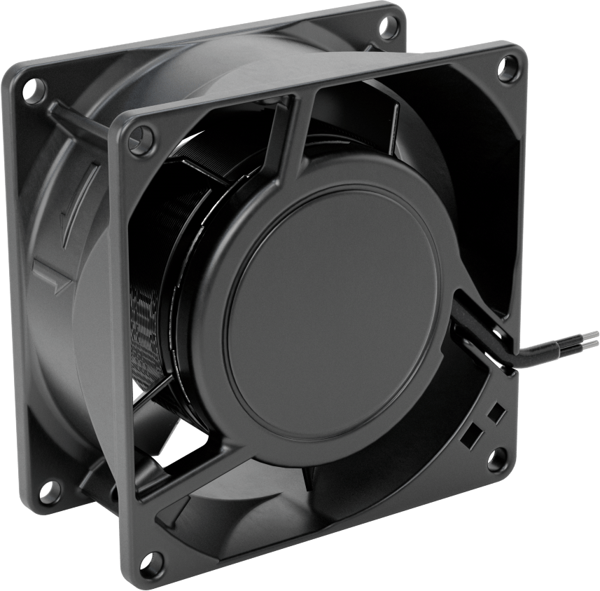 Yüksek Sıcaklık Ekipman Soğutma Fanı, Hızlı Bağlantı Kesme Terminalleri, 115V AC, 80 mm Kare