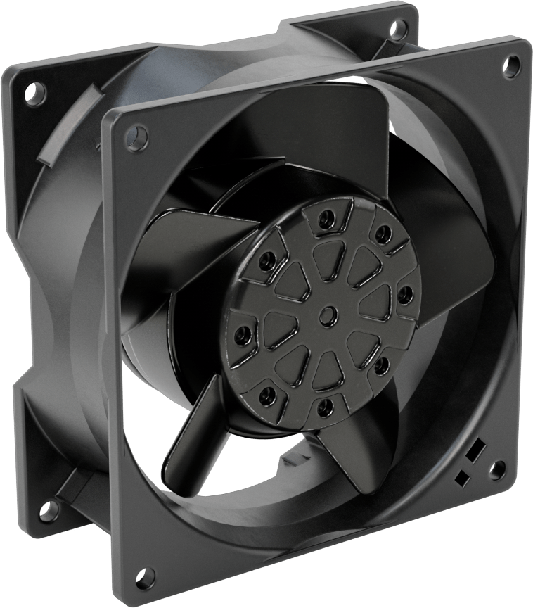 Yüksek Sıcaklık Ekipman Soğutma Fanı, Hızlı Bağlantı Kesme Terminalleri, 115V AC, 92 mm Kare